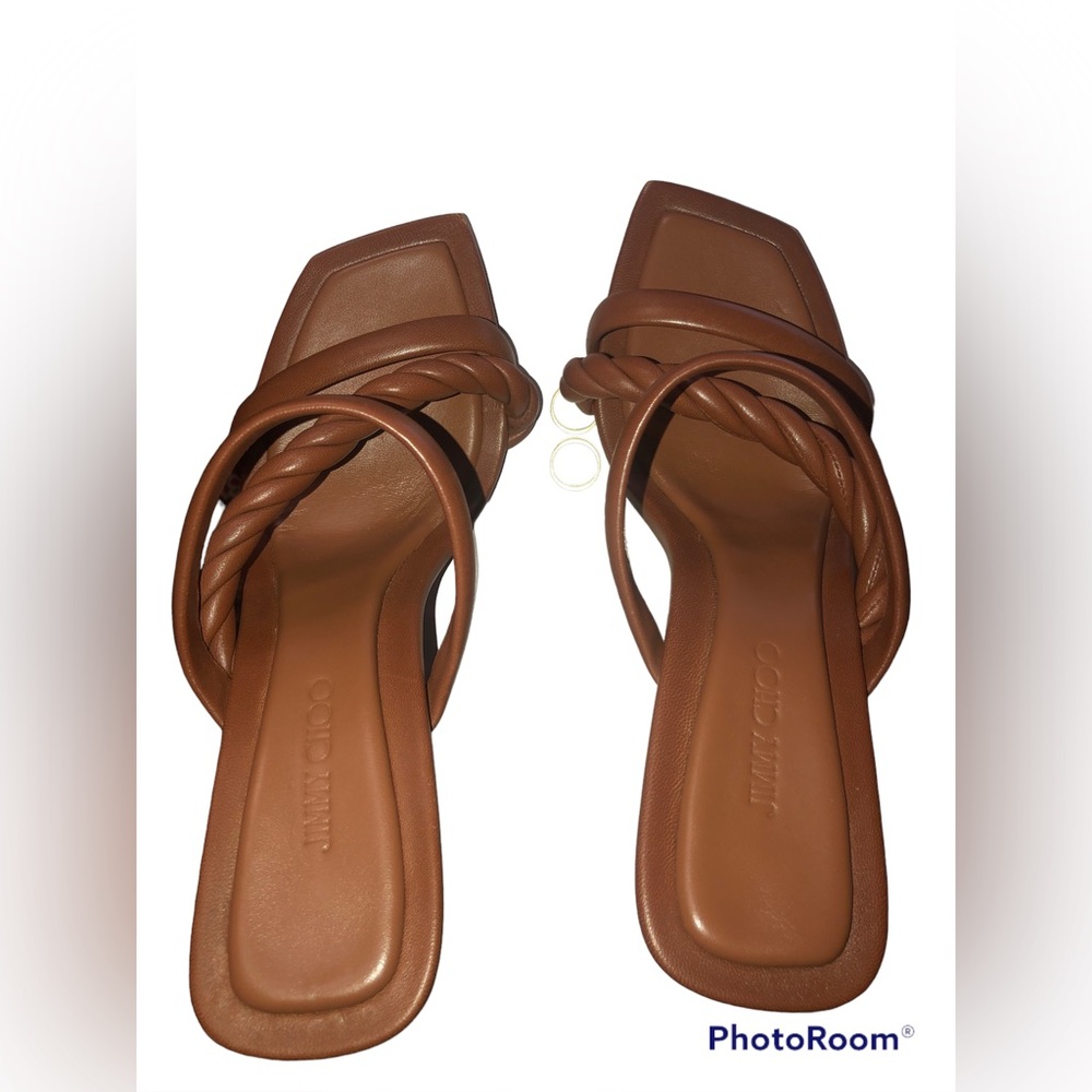 JIMMY CHOO Diosa 90 Leather Mules - Picture 7 of 11